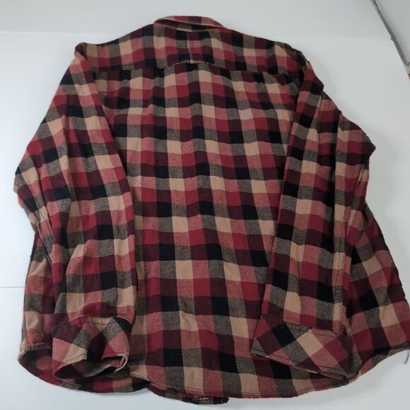 Kavu Flannel Shirt Mens Large Autumn Red Button Up Plaid Long Sleeve - Picture 7 of 9